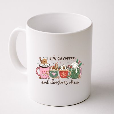 I Run On Coffee And Christmas Cheer Cute Holiday Mug