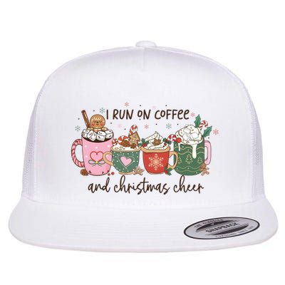 I Run On Coffee And Christmas Cheer Cute Holiday Flatbill Hat