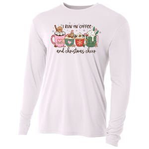 I Run On Coffee And Christmas Cheer Cute Holiday Cooling Performance Long Sleeve Crew