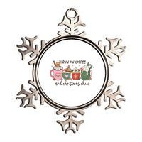 I Run On Coffee And Christmas Cheer Cute Holiday Metallic Star Ornament