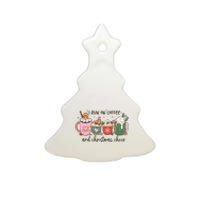 I Run On Coffee And Christmas Cheer Cute Holiday Ceramic Tree Ornament