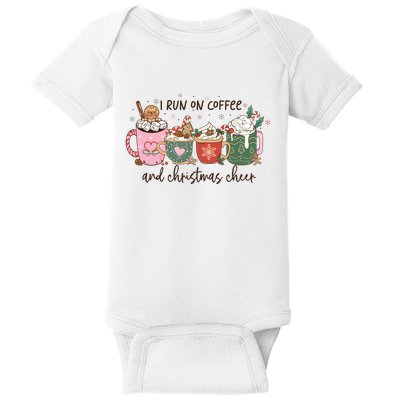 I Run On Coffee And Christmas Cheer Cute Holiday Baby Bodysuit