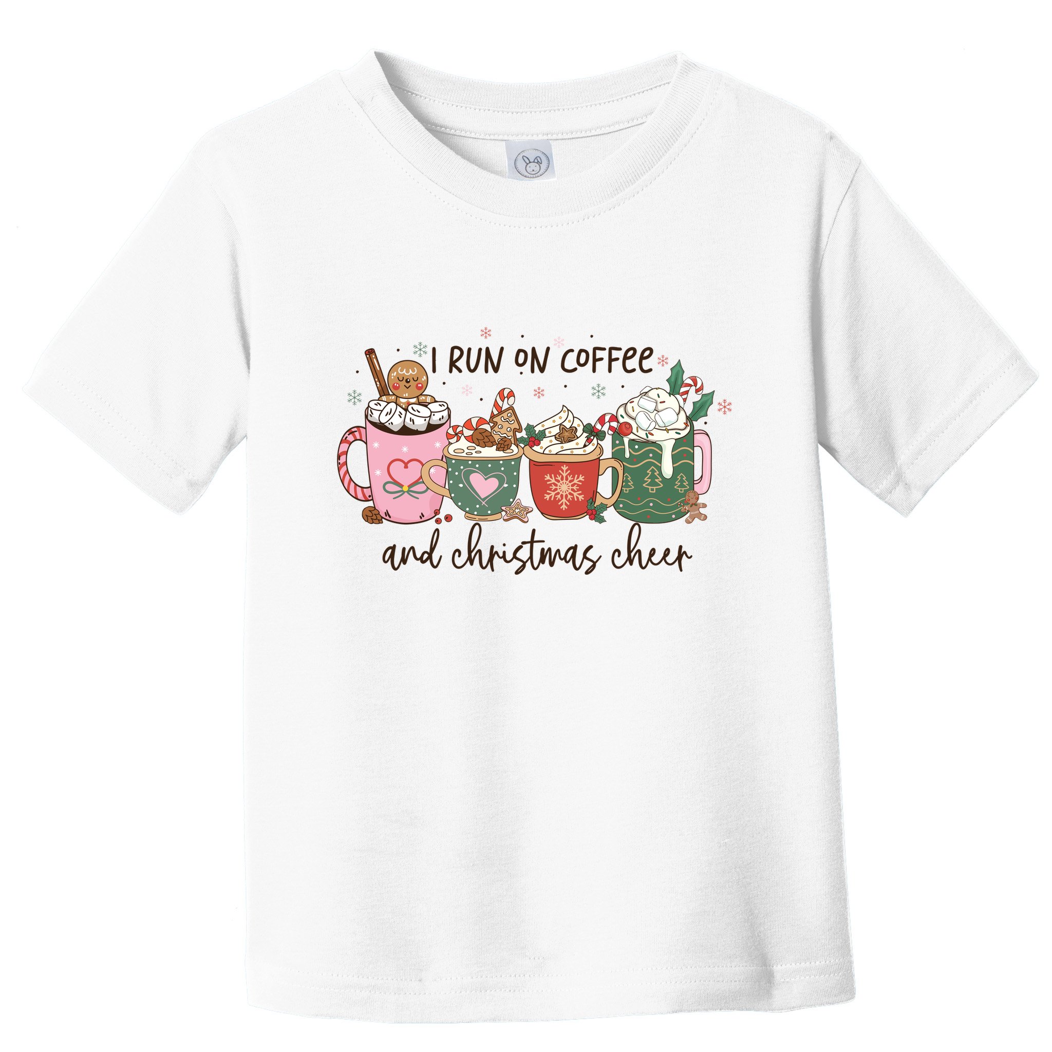 I Run On Coffee And Christmas Cheer Cute Holiday Toddler T-Shirt