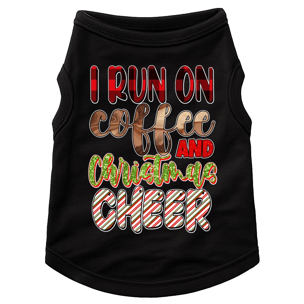 I Run On Coffee And Christmas Cheer Doggie Tank