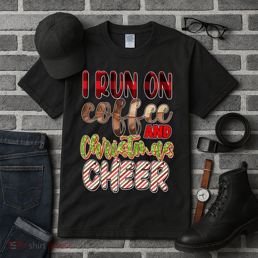 I Run On Coffee And Christmas Cheer Tall T-Shirt