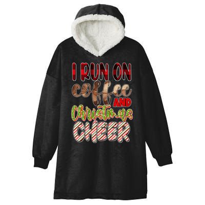 I Run On Coffee And Christmas Cheer Hooded Wearable Blanket