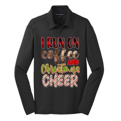 I Run On Coffee And Christmas Cheer Silk Touch Performance Long Sleeve Polo