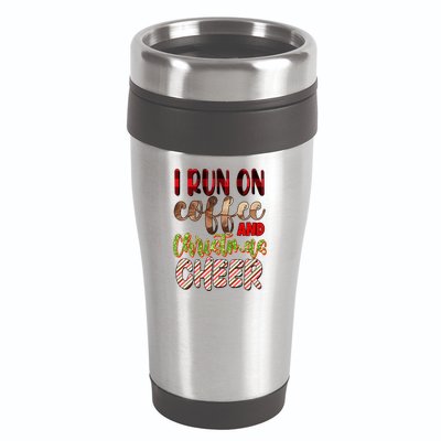 I Run On Coffee And Christmas Cheer 16oz Travel Tumbler