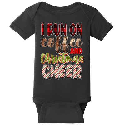 I Run On Coffee And Christmas Cheer Baby Bodysuit