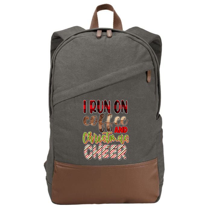 I Run On Coffee And Christmas Cheer Cotton Canvas Backpack