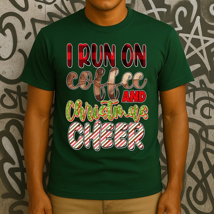 I Run On Coffee And Christmas Cheer T-Shirt