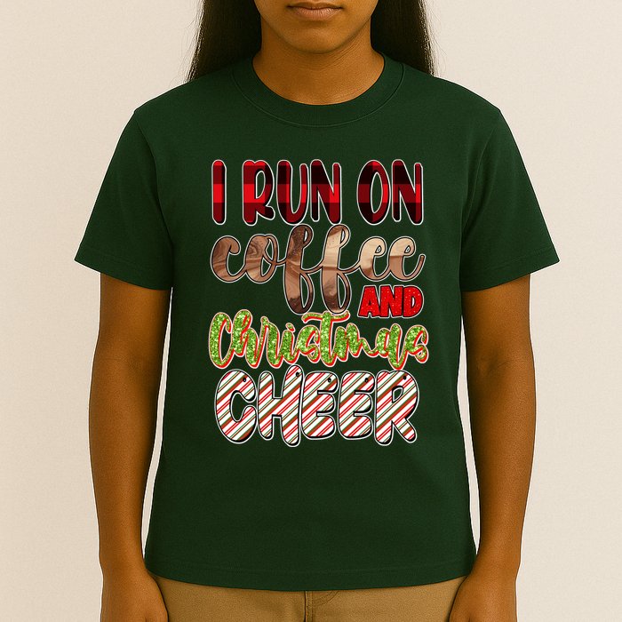 I Run On Coffee And Christmas Cheer T-Shirt