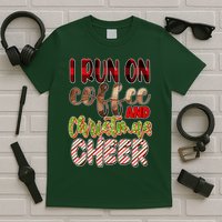 I Run On Coffee And Christmas Cheer T-Shirt