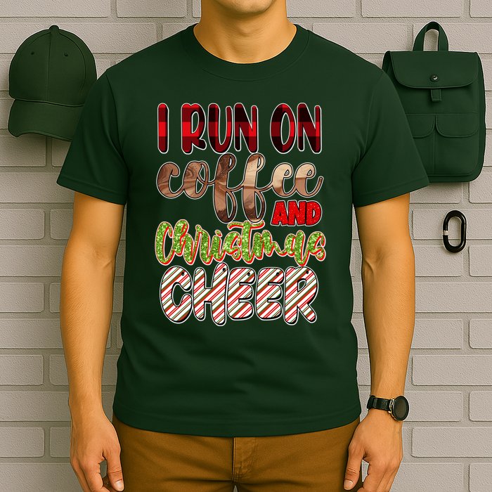 I Run On Coffee And Christmas Cheer T-Shirt