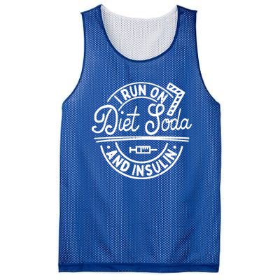 I Run On Diet Soda And Insulin Funny Diabetes Awareness Gift Mesh Reversible Basketball Jersey Tank