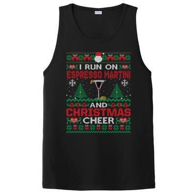 I Run On Espresso Martini And Christmas Cheer Ugly Sweater Gift PosiCharge Competitor Tank