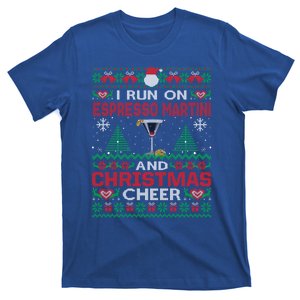 I Run On Espresso Martini And Christmas Cheer Ugly Sweater Gift T-Shirt