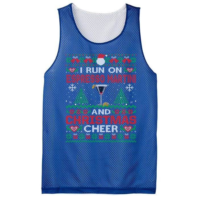 I Run On Espresso Martini And Christmas Cheer Ugly Sweater Gift Mesh Reversible Basketball Jersey Tank