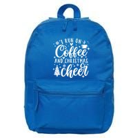 I Run On Coffee And Christmas Cheer Funny Coffee Lover Xmas Meaningful Gift 16 in Basic Backpack
