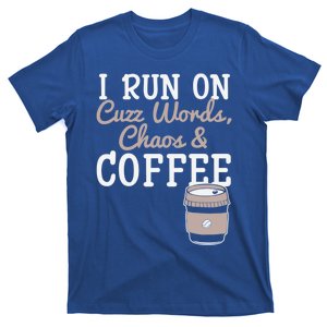 I Run On Coffee Funny Coffee Graphic Cool Sayings Plus Size Gift T-Shirt