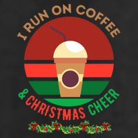 I Run On Coffee And Christmas Cheer 7 Panel Mesh Trucker Snapback Hat
