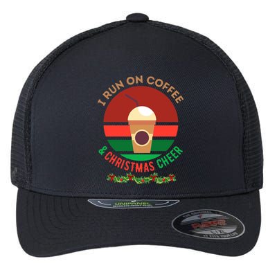 I Run On Coffee And Christmas Cheer Flexfit Unipanel Trucker Cap