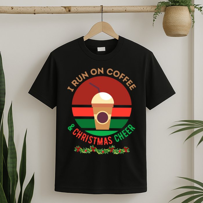 I Run On Coffee And Christmas Cheer T-Shirt