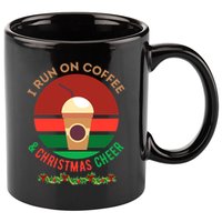 I Run On Coffee And Christmas Cheer 11oz C Handle Ceramic Mug