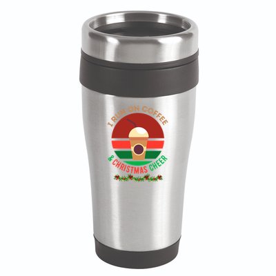 I Run On Coffee And Christmas Cheer 16oz Travel Tumbler