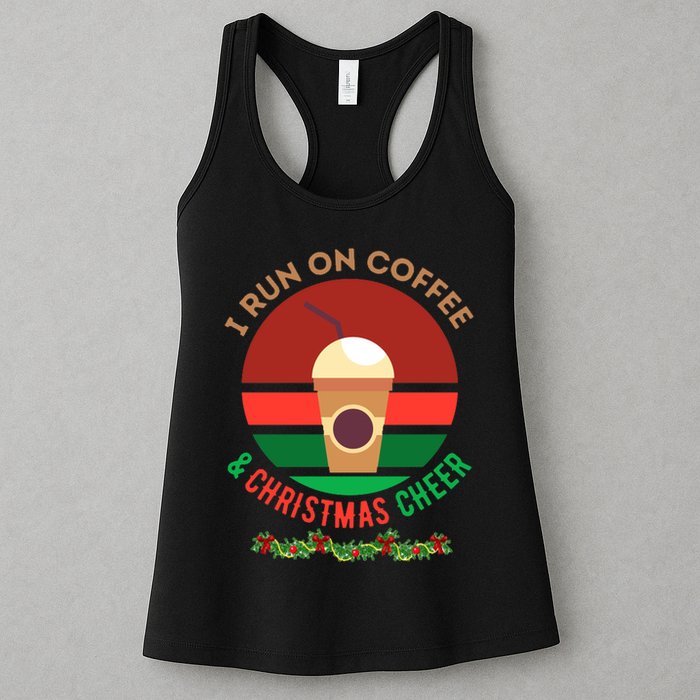 I Run On Coffee And Christmas Cheer Womens Tank Top