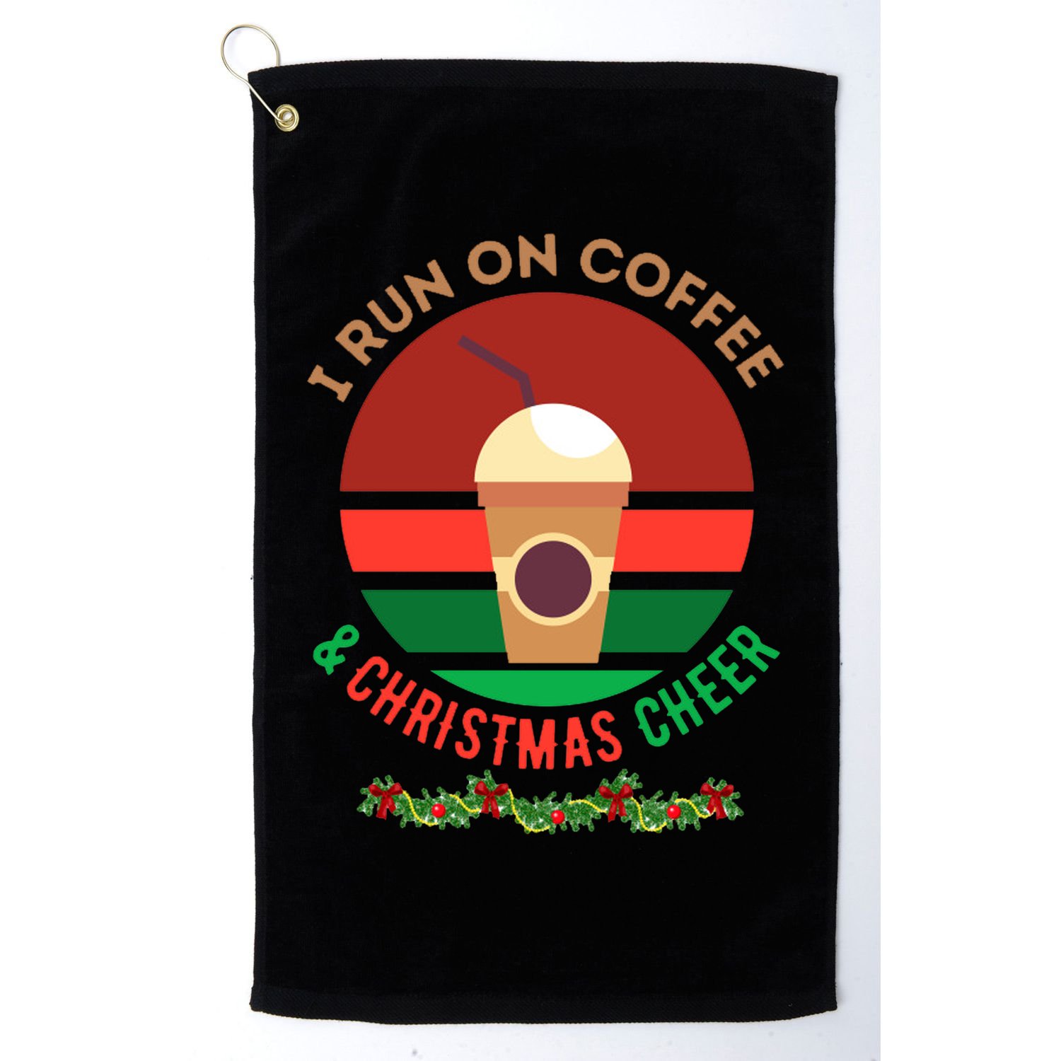 I Run On Coffee And Christmas Cheer Golf Towel