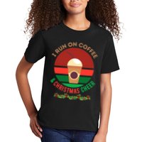I Run On Coffee And Christmas Cheer Kids T-Shirt