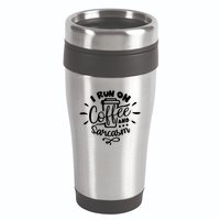 I Run On Coffee And Sarcasm 16oz Travel Tumbler