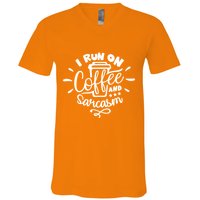 I Run On Coffee And Sarcasm V-Neck T-Shirt
