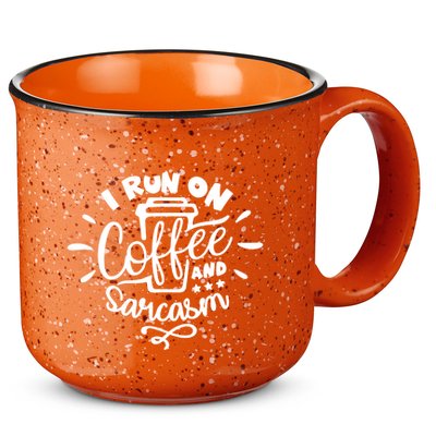I Run On Coffee And Sarcasm 15oz Campfire Ceramic Mug
