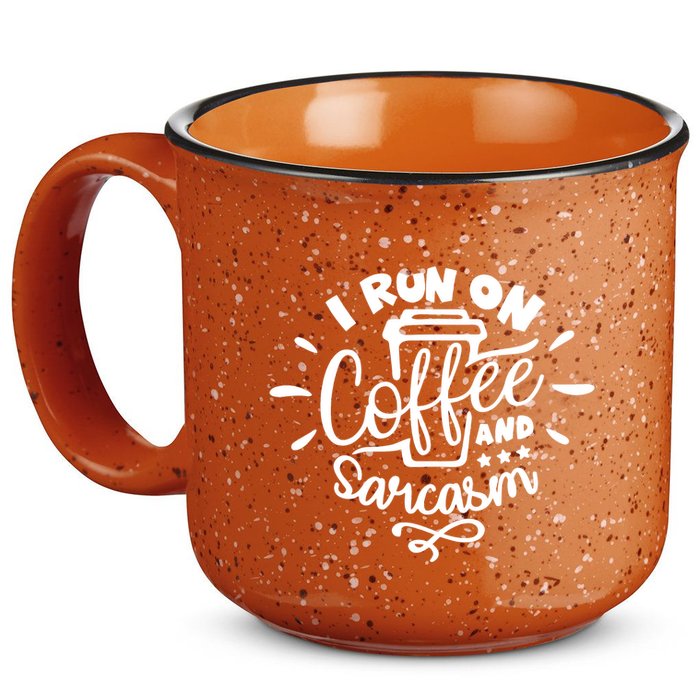 I Run On Coffee And Sarcasm 15oz Campfire Ceramic Mug