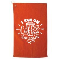 I Run On Coffee And Sarcasm Golf Towel