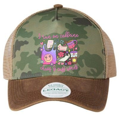 I Run On Caffeine Chaos And Cuss Words Legacy Tie Dye Trucker Hat
