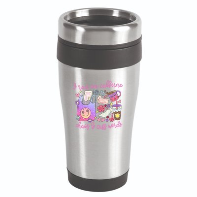 I Run On Caffeine Chaos And Cuss Words 16oz Travel Tumbler