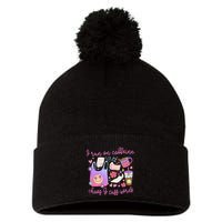 I Run On Caffeine Chaos And Cuss Words Pom Pom 12in Knit Beanie