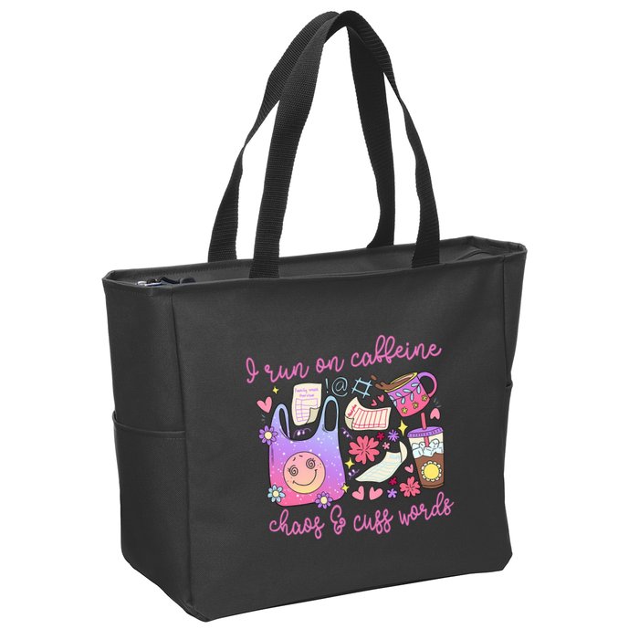 I Run On Caffeine Chaos And Cuss Words Zip Tote Bag