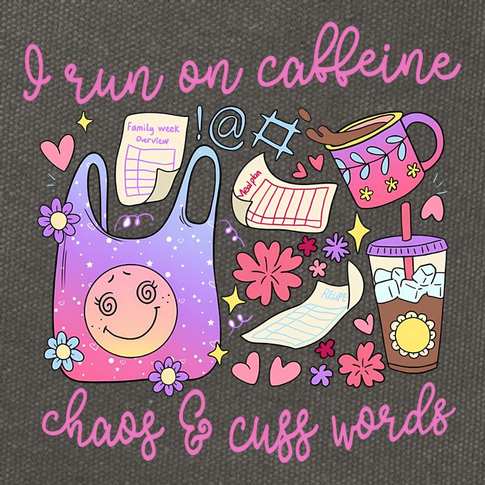 I Run On Caffeine Chaos And Cuss Words Cotton Canvas Backpack