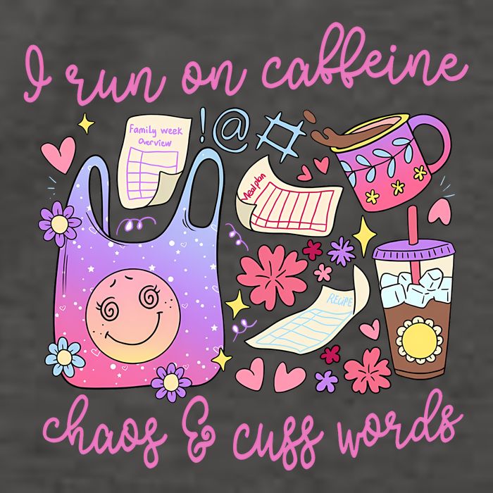 I Run On Caffeine Chaos And Cuss Words Vector Backpack