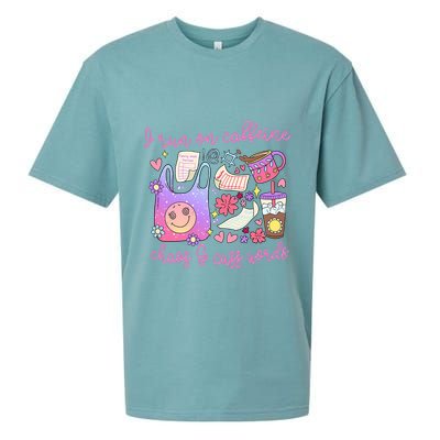 I Run On Caffeine Chaos And Cuss Words Sueded Cloud Jersey T-Shirt