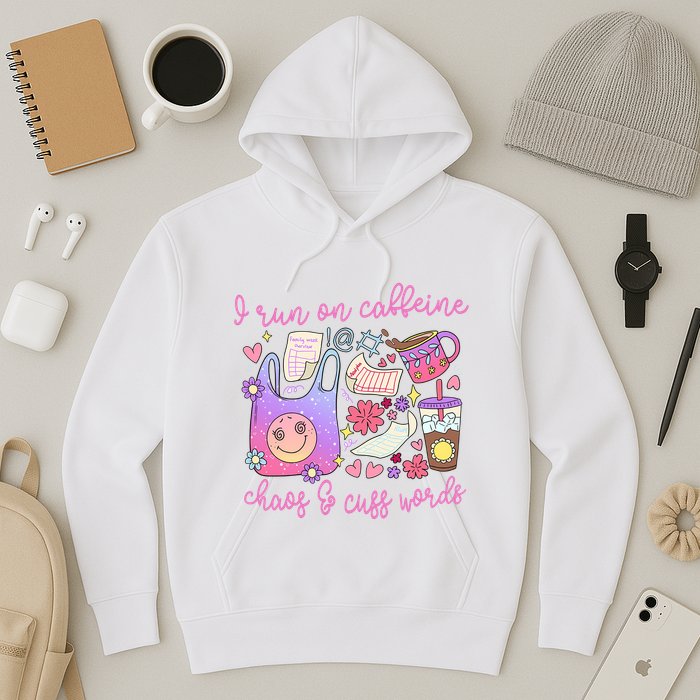 I Run On Caffeine Chaos And Cuss Words Hoodie