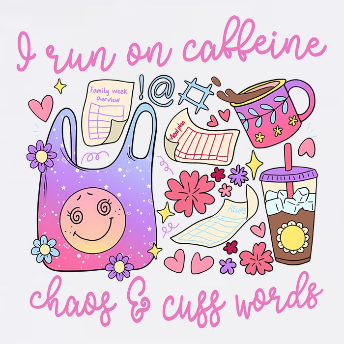 I Run On Caffeine Chaos And Cuss Words Flatbill Hat