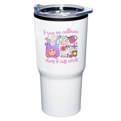 I Run On Caffeine Chaos And Cuss Words Tumbler
