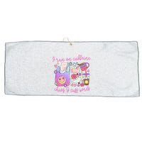 I Run On Caffeine Chaos And Cuss Words Large Microfiber Waffle Golf Towel