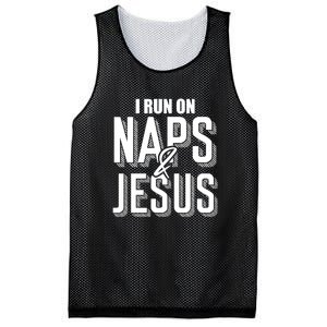 I Run On Naps And Jesus Religion God Church Funny Christian Mesh Reversible Basketball Jersey Tank