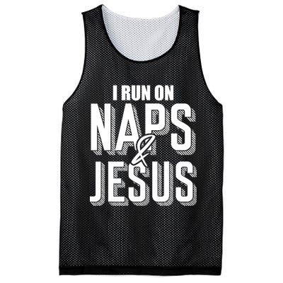 I Run On Naps And Jesus Religion God Church Funny Christian Mesh Reversible Basketball Jersey Tank